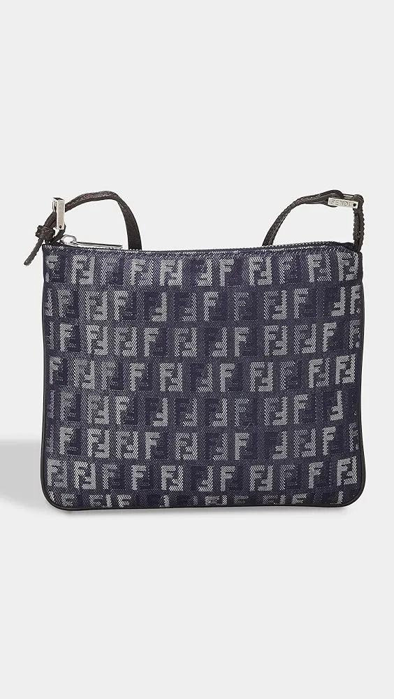 What Goes Around Comes Around   Fendi Blue Denim Shoulder Bag 