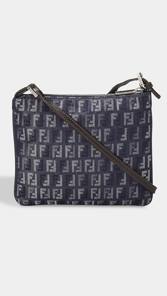 What Goes Around Comes Around   Fendi Blue Denim Shoulder Bag 