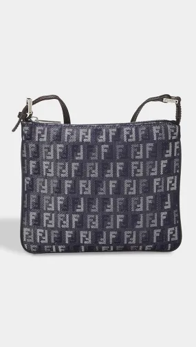 What Goes Around Comes Around   Fendi Blue Denim Shoulder Bag 