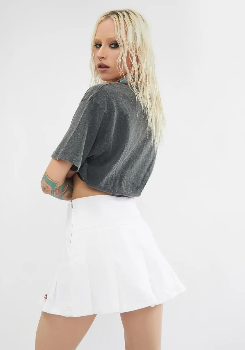 White Twill Kilt Skirt-