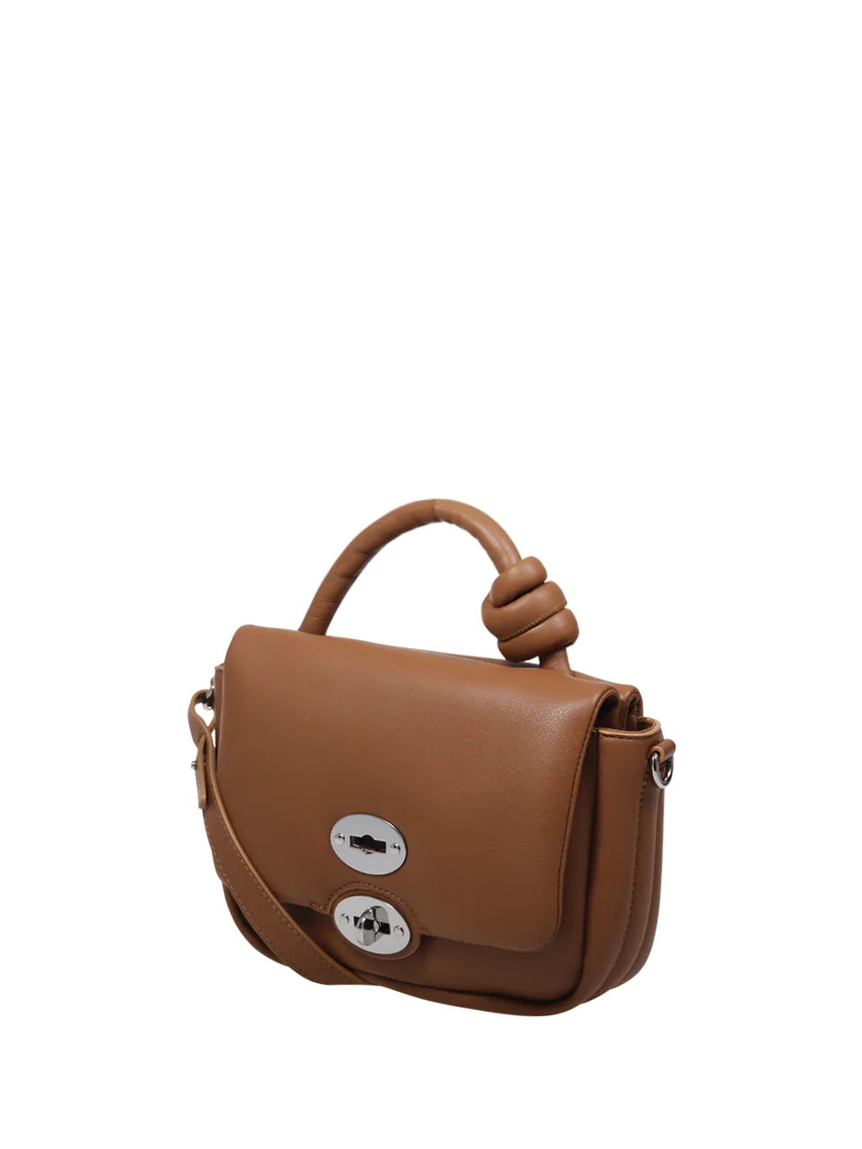 WOMAN ZANELLATO BROWN BOVINE LEATHER PIUMA KNOT ELLA SMALL BAG