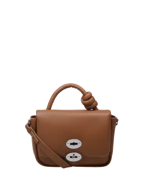 WOMAN ZANELLATO BROWN BOVINE LEATHER PIUMA KNOT ELLA SMALL BAG