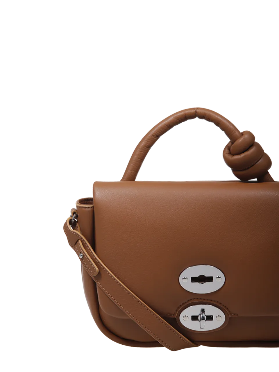 WOMAN ZANELLATO BROWN BOVINE LEATHER PIUMA KNOT ELLA SMALL BAG