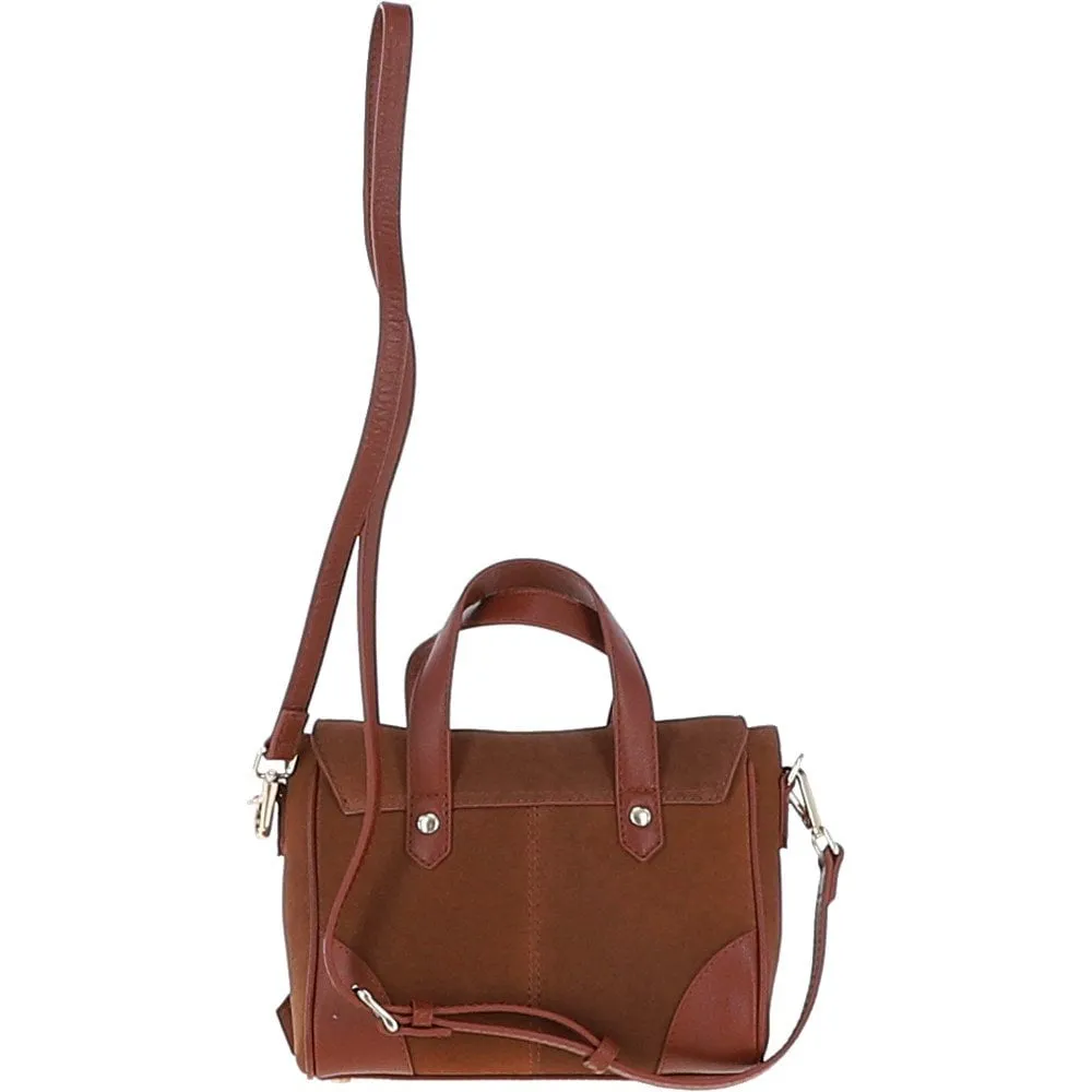 Women's Suede Mini Leather Shoulder Bag Tan: S-13