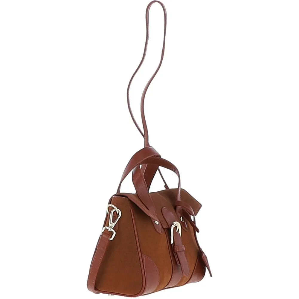 Women's Suede Mini Leather Shoulder Bag Tan: S-13