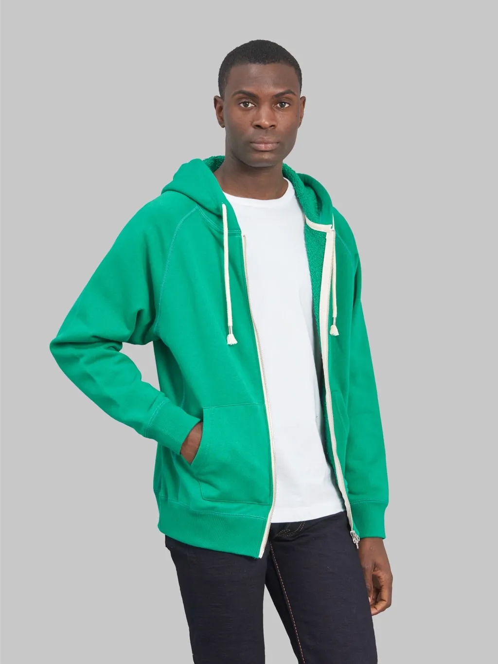 Wonder Looper Zip Hoodie Super Looper French Heather Green